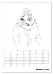 Blind Drawings - blind gefertigte Zeichnungen von Künstlerin J. Sophia Sanner (Wandkalender 2024 DIN A3 hoch), CALVENDO Monatskalender - Abbildung 4
