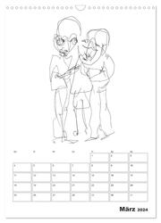 Blind Drawings - blind gefertigte Zeichnungen von Künstlerin J. Sophia Sanner (Wandkalender 2024 DIN A3 hoch), CALVENDO Monatskalender - Abbildung 5