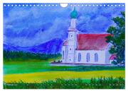 Oberbayern in Farbe - Gemalte Bilder vom Alpenrand (Wandkalender 2024 DIN A4 quer), CALVENDO Monatskalender - Abbildung 4