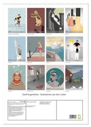 Zwölf Augenblicke - Illustrationen aus dem Leben (Wandkalender 2024 DIN A2 hoch), CALVENDO Monatskalender - Abbildung 1