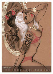 China Girls - Burlesque Sketches (Wandkalender 2024 DIN A2 hoch), CALVENDO Monatskalender - Abbildung 3