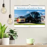 Historische und moderne Busse (Wandkalender 2024 DIN A4 quer), CALVENDO Monatskalender - Illustrationen 2