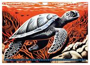 Linolwelt - Meeresbewohner und Kunst (Wandkalender 2024 DIN A4 quer), CALVENDO Monatskalender - Illustrationen 3