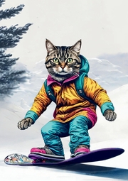 Katzen Notizbuch Winterzeit Lustige Weihnachten Katze mit Snowboard Journal mit 55 motivierenden Sprüchen Weihnachtsgeschenk Wichtelgeschenk Mann Jungen Teenager Tween