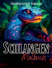 Malbuch Schlangen „Fotorealistisch“. - Cover
