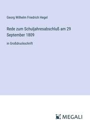 Rede zum Schuljahresabschluss am 29 September 1809 - Cover