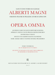Alberti Magni opera omnia / De Nutrimento et Nutrito. De Sensu et Sensato. Suius secundus liber est de Memoria et Reminiscentia - Cover