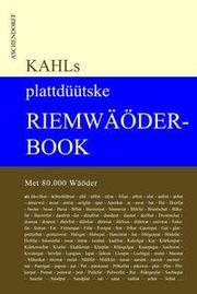 Kahls plattdüütske Riemwäöderbook - Cover