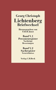 Lichtenberg Briefwechsel Bd. 5: Register