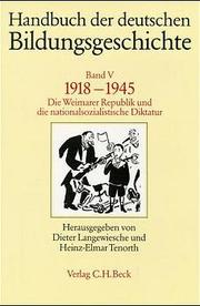 Handbuch der deutschen Bildungsgeschichte Bd. 5: 1918-1945 - Cover