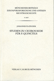 Studien zu Ciceros Rede für P. Quinctius - Cover