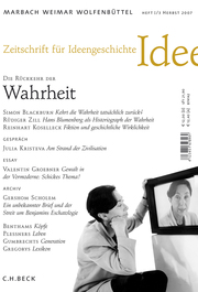 Zeitschrift für Ideengeschichte Heft I/3 Herbst 2007: Die Rückkehr der Wahrheit - Cover