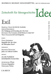 Zeitschrift für Ideengeschichte Heft II/1 Frühjahr 2008: Exil - Cover