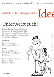 Zeitschrift für Ideengeschichte Heft III/2 Sommer 2009: Unterwerft euch! - Cover