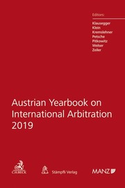 Austrian Yearbook on International Arbitration 2019 - Cover