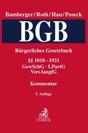 BGB/Bürgerliches Gesetzbuch 4: §§ 1018-1921, GewSchG, LPartG, VersAusglG - Cover