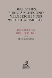 Deutsches, Europäisches und Vergleichendes Wirtschaftsrecht - Cover