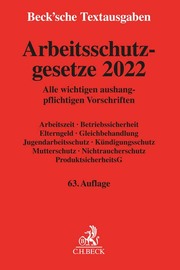 Arbeitsschutzgesetze 2022 - Cover