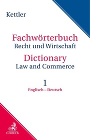 Fachwörterbuch Recht und Wirtschaft 1: Englisch - Deutsch
