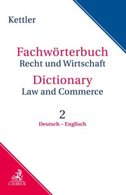 Fachwörterbuch Recht und Wirtschaft 2: Deutsch - Englisch