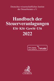 Handbuch der Steuerveranlagungen 2022 - Cover