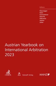 Austrian Yearbook on International Arbitration 2023 - Cover