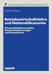 Betriebswirtschaftslehre und Nationalökonomie - Cover