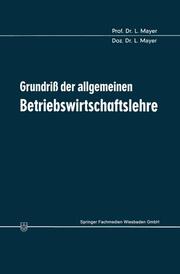 Grundriss der allgemeinen Betriebswirtschaftslehre - Cover