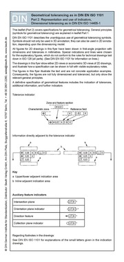 Geometrical tolerancing according to DIN EN ISO 1101- Part 2 -2D/3D-Presentation incl. dimensional tolerancing Fold-out leaflet