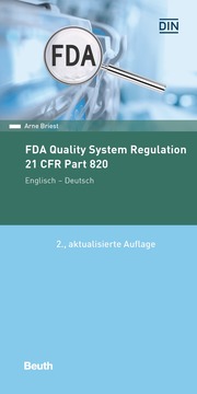 FDA Quality System Regulation 21 CFR Part 820 - Cover