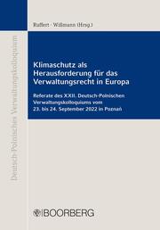 Klimaschutz als Herausforderung für das Verwaltungsrecht in Europa - Cover