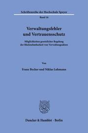 Verwaltungsfehler und Vertrauensschutz. - Cover