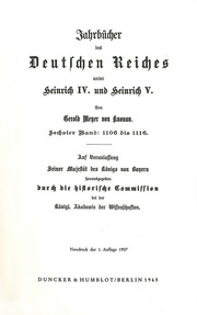Jahrbücher des Deutschen Reiches unter Heinrich IV. und Heinrich V. - Cover