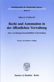 Recht und Automation in der öffentlichen Verwaltung - Cover