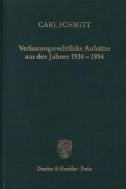 Verfassungsrechtliche Aufsätze aus den Jahren 1924-1954.