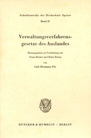 Verwaltungsverfahrensgesetze des Auslandes. - Cover