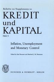 Inflation, Unemployment and Monetary Control.