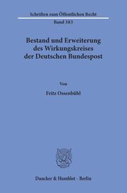 Bestand und Erweiterung des Wirkungskreises der Deutschen Bundespost. - Cover
