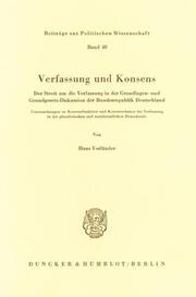 Verfassung und Konsens - Cover