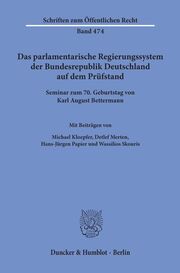Das parlamentarische Regierungssystem der Bundesrepublik Deutschland auf dem Prüfstand. - Cover