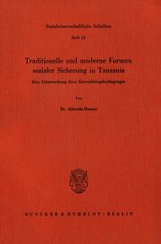 Traditionelle und moderne Formen sozialer Sicherung in Tanzania. - Cover