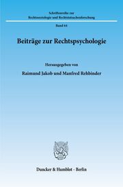 Beiträge zur Rechtspsychologie.