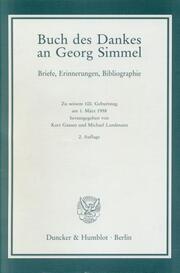 Buch des Dankes an Georg Simmel.