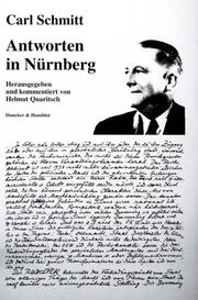 Carl Schmitt: Antworten in Nürnberg