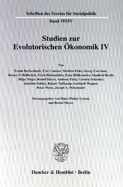 Studien zur Evolutorischen Ökonomik IV. - Cover