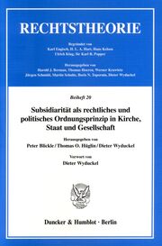Subsidiarität als rechtliches und politisches Ordnungsprinzip in Kirche, Staat und Gesellschaft. - Cover