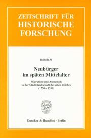 Neubürger im späten Mittelalter. - Cover