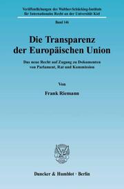 Die Transparenz der Europäischen Union - Cover