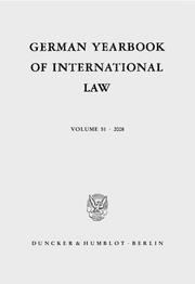 German Yearbook of International Law - Jahrbuch für Internationales Recht. - Cover
