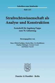 Strafrechtswissenschaft als Analyse und Konstruktion - Cover